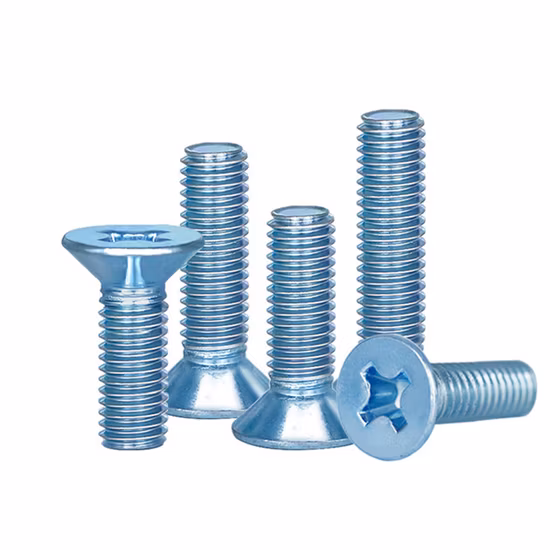 Parafuso de máquina de cabeça chata DIN965 com recesso cruzado Phillips cabeça Csk